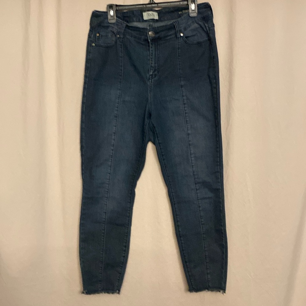 RWN By Rawan Curvy Fit High-rise Skinny Jeans, Size 14 Color Denim Blue